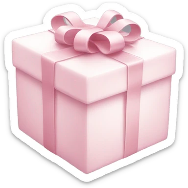 Light pink and white present sticker