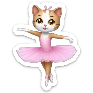 ballerina cat sticker
