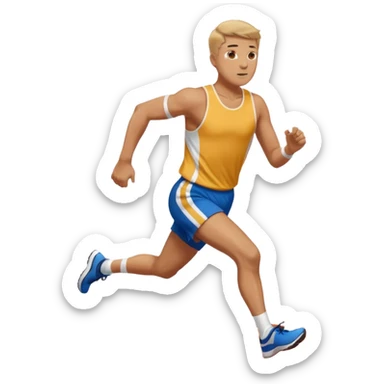 tall, stocky man running in a track meet sticker