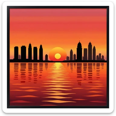 Mumbai sunset at sea link sticker