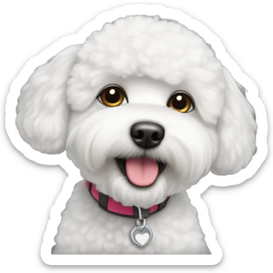 White little Bichon Frize  sticker