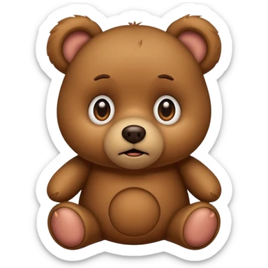 A little teddy bear which seems a bit confused sticker