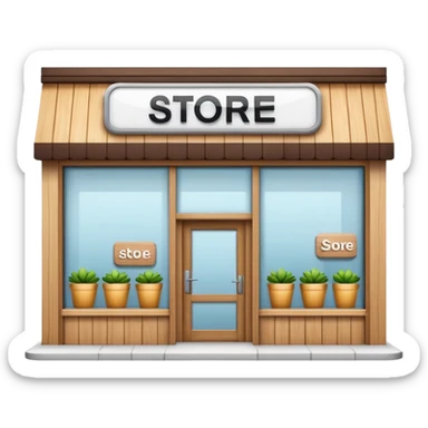 modern shop with the word store in the sign sticker