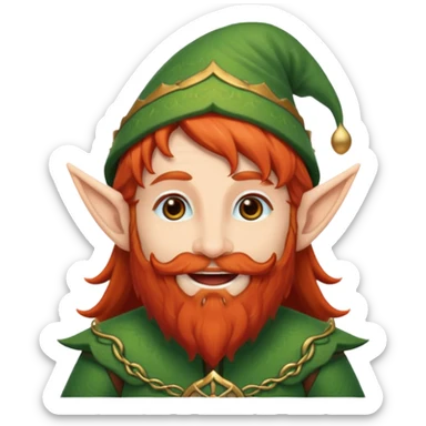 long red bearded elf sticker