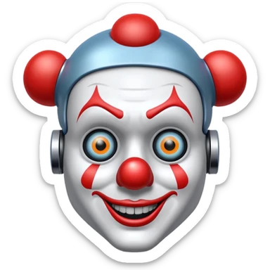 iron mike ai clanker the funny clown intelligence sticker
