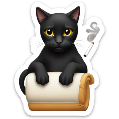 Black Cat smoking a cigarette sticker
