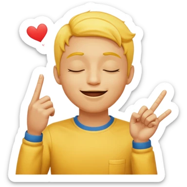 Classic emoji holding pointer and index fingers stuck together he just kissed into the air in solitude sticker