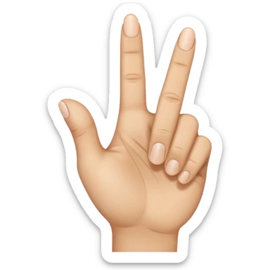 Open hand with the middle finger pointing downwards sticker