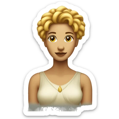 Transform the zodiac sign Virgo into a woman. It should be apparent she is a lion sign  sticker