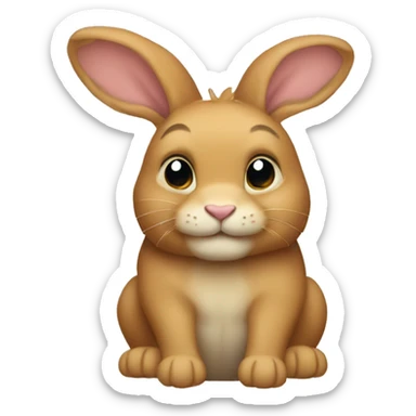 Small tan rabbit with a lions main sticker