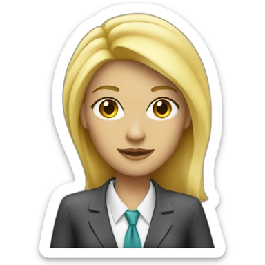 blonde woman dressed as dude businesswoman sticker
