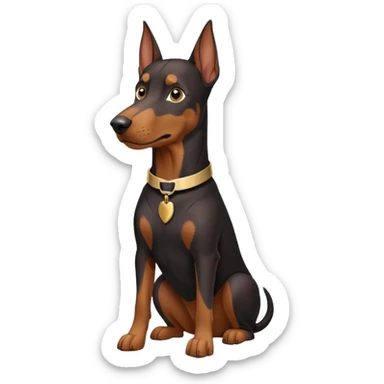 Doberman with clothes on sticker