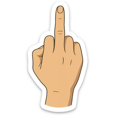 ghibli style middle finger hand gesture sticker
