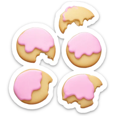 Sugar cookie with pink frosting  sticker