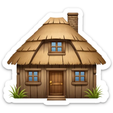 saman çatılı ev sticker