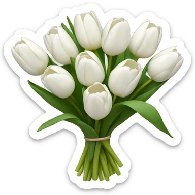 white tulip bouquet  sticker