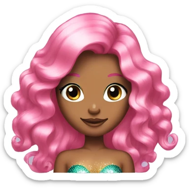 Pretty glitter hair mermaid sticker