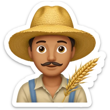 Campechano con una ramita de trigo en la boca sticker