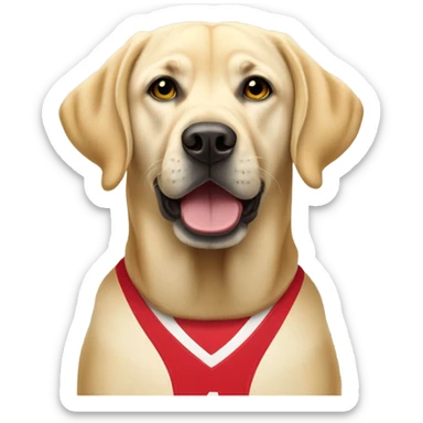 Yellow lab wearing an Ohio state jersey  sticker