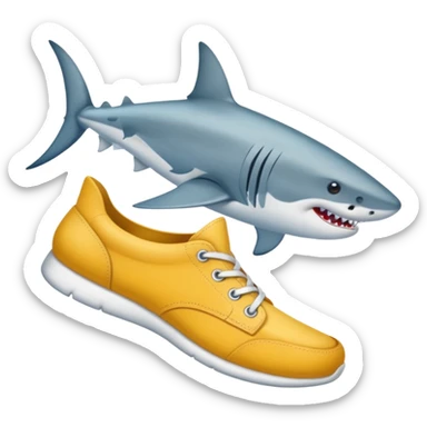 Tiburón con piernas y sapatos sticker