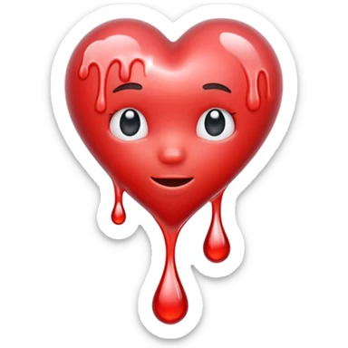 Heart melting and reforming, drip frozen mid-fall sticker