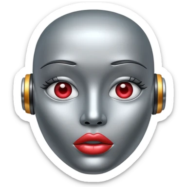 Robot with lips sticker