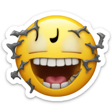 Smiley face with rotten teeth sticker