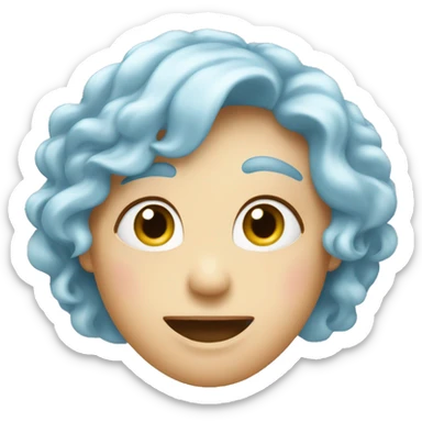 Heart face 🥰, but with light blue hearts🩵 sticker