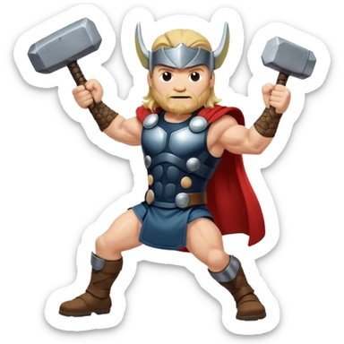 Thor golpeando su martillo  sticker