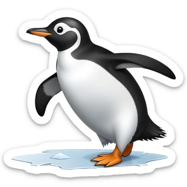 penguin slipping and falling with startled expression sticker