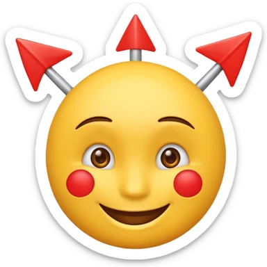 Ponle a este emoji unas flechas en rojo de fondo sticker