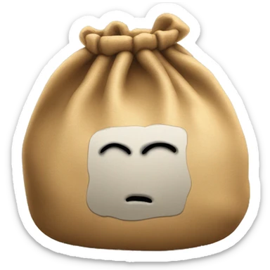 a large bag with a big hole at the top like a coinstring purse sticker