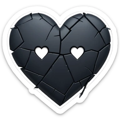 Black heart broken emoji sticker