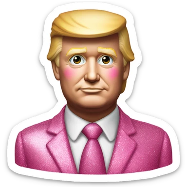 Pink ombre realistic Donald Trump Statue with Glitter  sticker