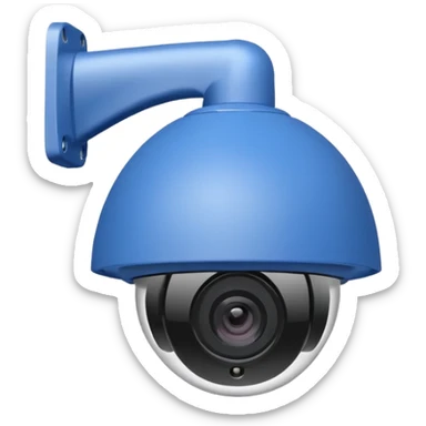 Dome cctv camera in blue sticker