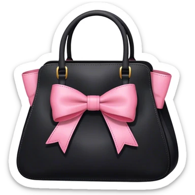 black bag with pink bows on the handles sticker
