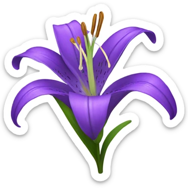Purple lily flower sticker