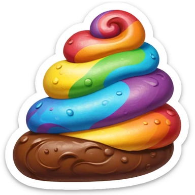 Rainbow poop Chocolaty  sticker