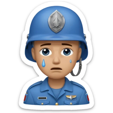 soldier crying blue tears sticker