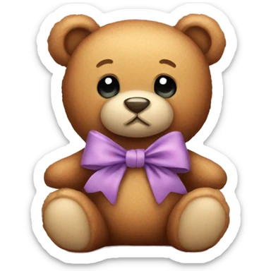 teddy bear with bow  sticker