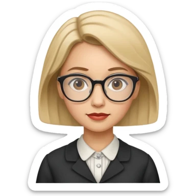 young female teacher, modest, poor, kind, 20th century clothing sticker