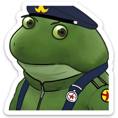 bufo dressed as pilot, zoomed out sticker