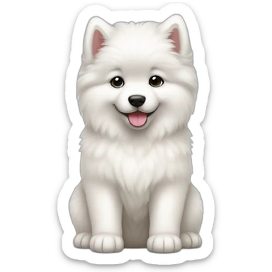 samoyed sit puppy full body sticker