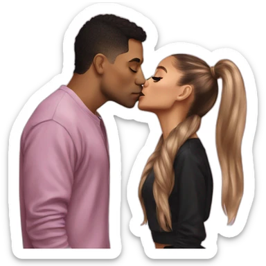 Ariana Grande kissing a stinky sticker