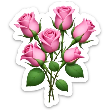 A small bunch of rosebuds, partially closed, symbolizing new beginnings, love, or growth sticker