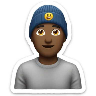 man wearing cortiez binie sticker