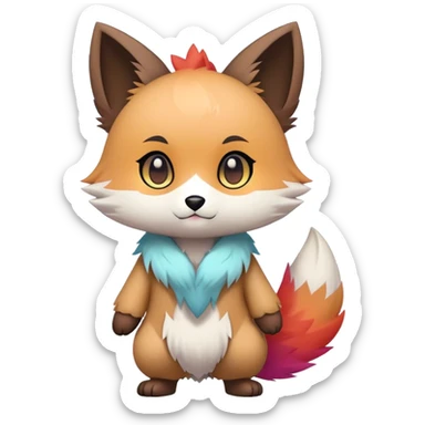 High quality Cute Cool Kawaii edgy Pretty Chibi Fur-Sona Colorful Fakemon Full Body sticker