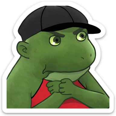 man crossing his arms holding his neck angry  sticker