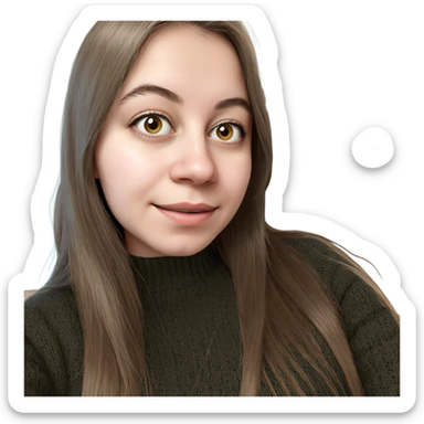 smiling girl in sweater sticker