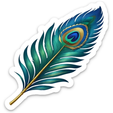Peacock feather single simple sticker